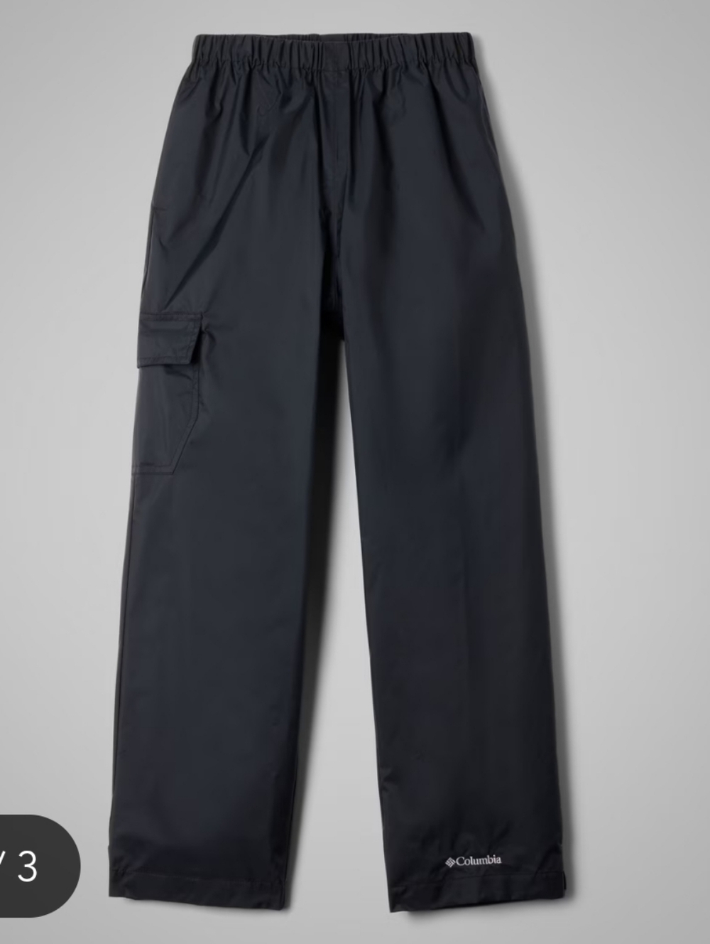 Like New Columbia Kid's Cypress Brook Black Rain Pants Size 5